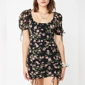 Biscotti Mini Dress - Black Rose Print - For Love and Lemons